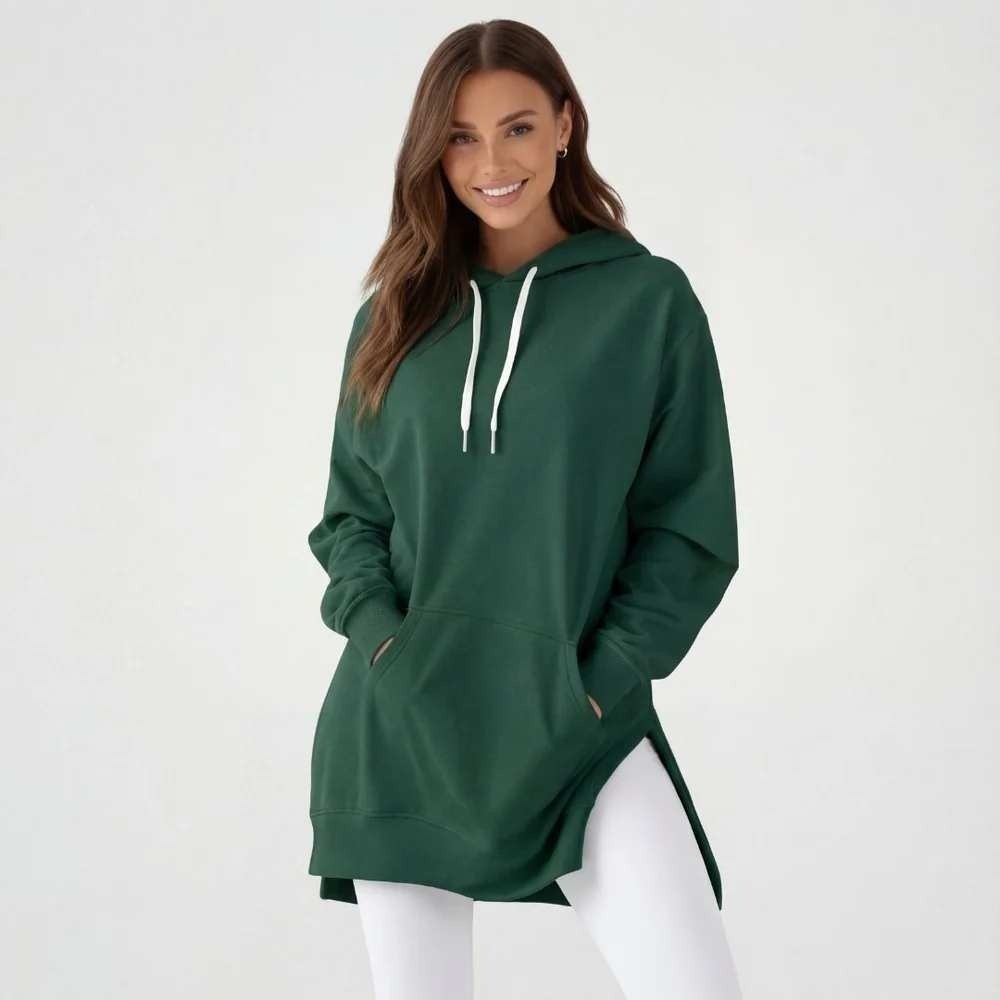 The Warmy Oversized Deep‎ Green Hoodie Dress XXL